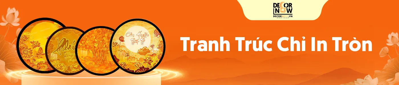 Tranh Trúc Chỉ In Tròn