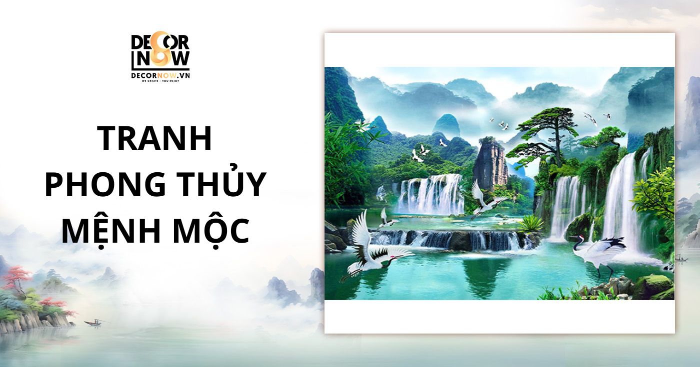 Tranh phong thủy mệnh Mộc phong cảnh thác nước