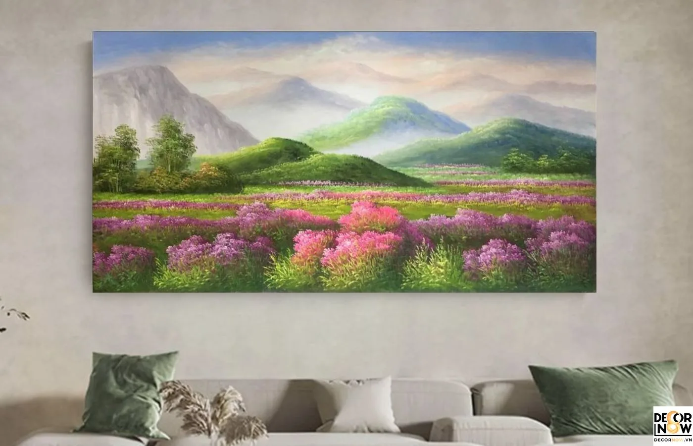 Tranh phong thủy mệnh Mộc vườn hoa mùa xuân