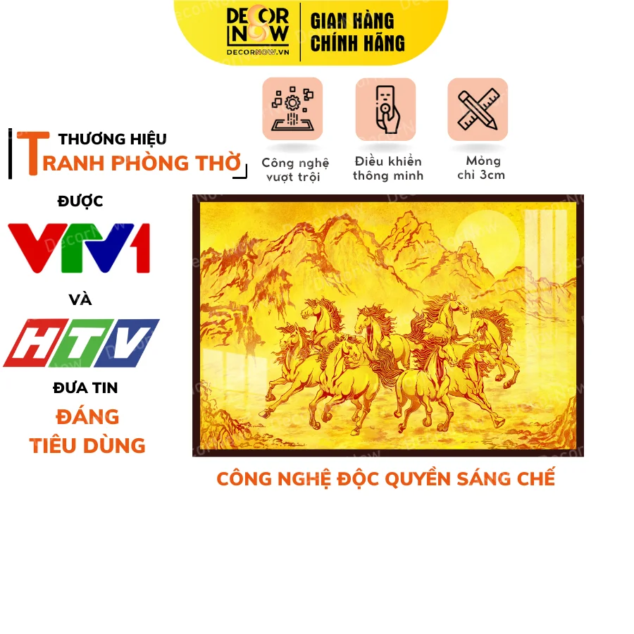 Tranh Mã đáo thành công: Ý nghĩa hình tượng ngựa trong phong thủy và đời sống tâm linh 19 Tranh Truc Chi In Ngang Hoa Tiet Ma Dao Thanh Cong DECORNOW DCN TC100