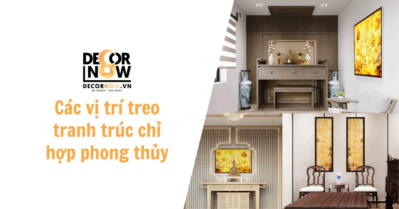 Cac vi tri treo tranh truc chi hop phong thuy trong nha