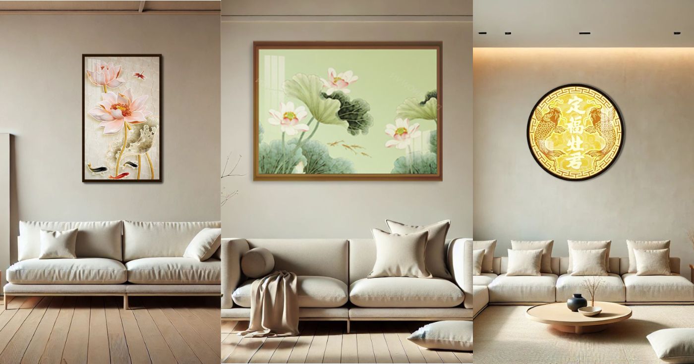 Tranh cá chép – Nguồn năng lượng sống gắn kết nghệ thuật và tâm linh 23 Ứng dụng tranh cá chép theo không gian