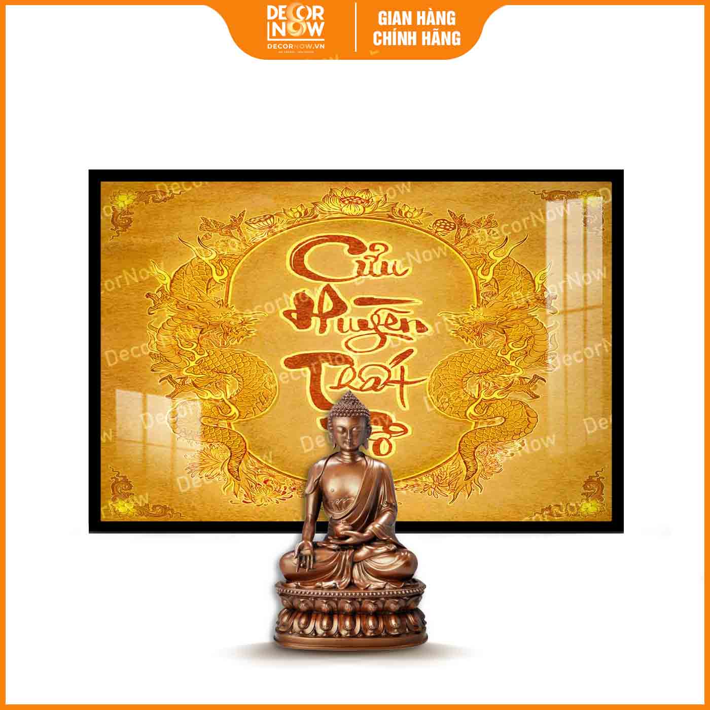 Tranh Cửu Huyền Thất Tổ treo bàn thờ: Gợi ý chuẩn phong thủy cho mọi không gian thờ 14 tranh truc chi in ngang chu thu phap cuu huyen that to tc486 decornow