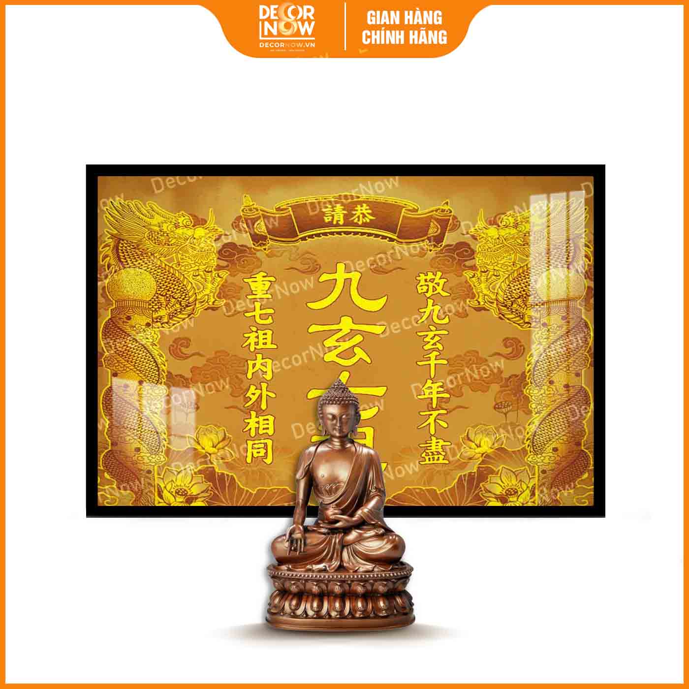 Tranh Cửu Huyền Thất Tổ treo bàn thờ: Gợi ý chuẩn phong thủy cho mọi không gian thờ 16 tranh truc chi in ngang cuu huyen that to chu hoa tc460 decornow 1