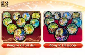 Đồng hồ khi bật đèn và tắt đèn