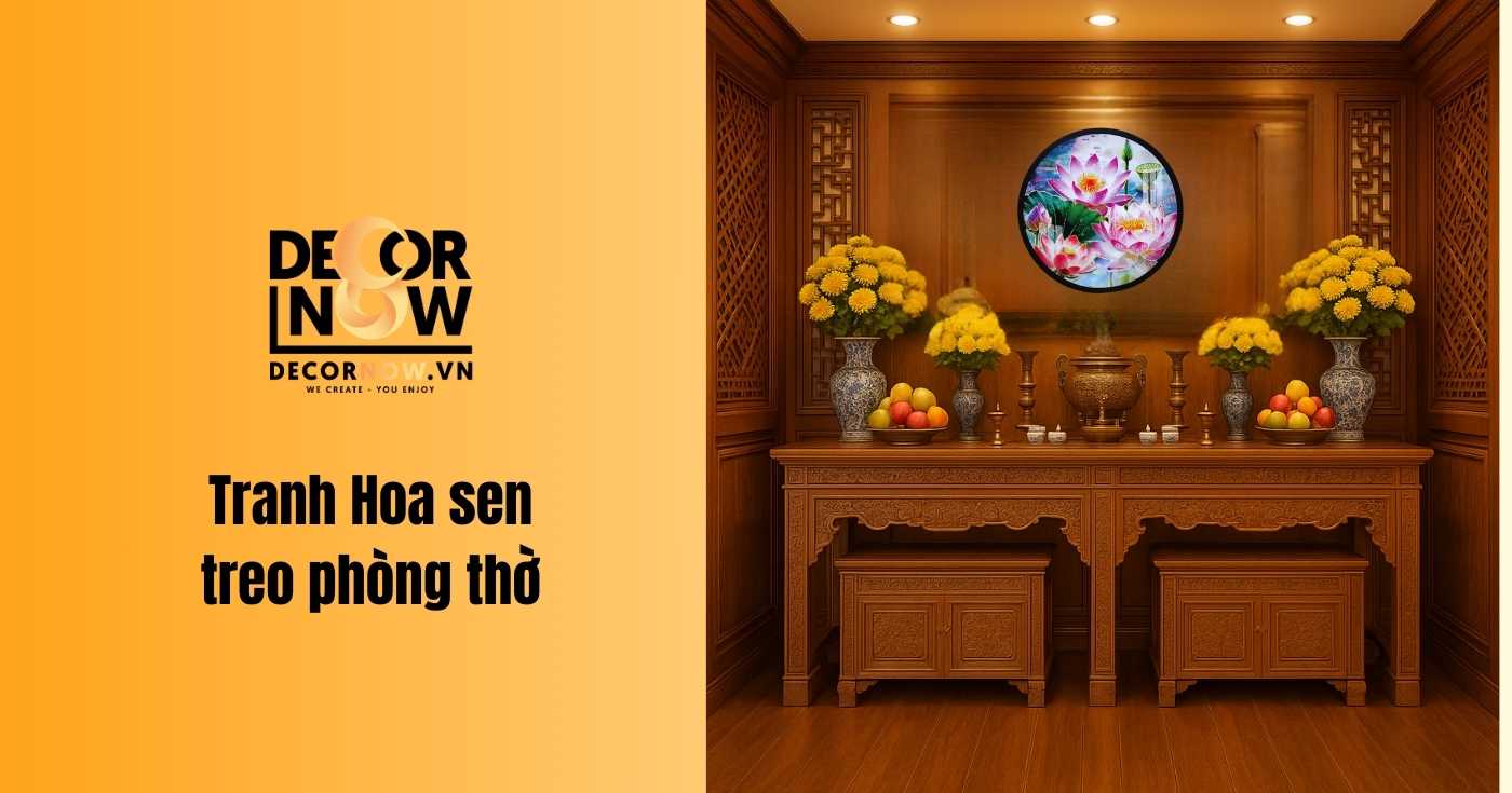 Năm 2025 nên chọn tranh phòng thờ nào? Top 6 mẫu hợp phong thủy nhất 15 Tranh hoa sen treo phòng thờ